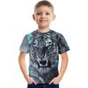 Fashionable Summer Children's Top Creative Colorful Fun Animal 3D Printed T-shirt Boys Girls Comfortable Soft Breathable Short Sleeves T-shirt