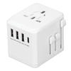 Reseadapter med 3 USB A 1 USB C Bärbar Tyst Resespänningsomvandlare för Hårtork