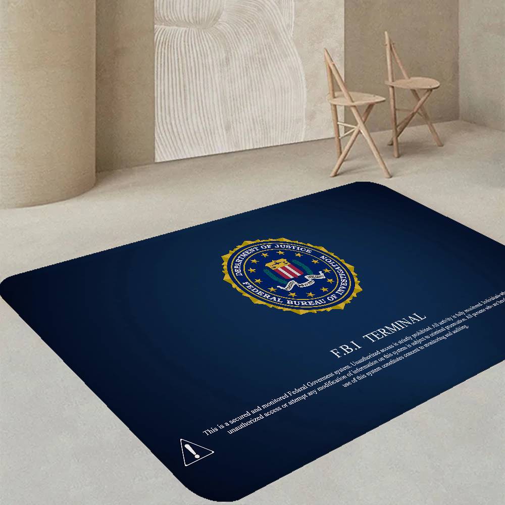 Polizei FBI Zimmerteppiche Retro Mehrfachauswahl Wohnzimmer Küchenteppich Rutschfest Willkommensteppich