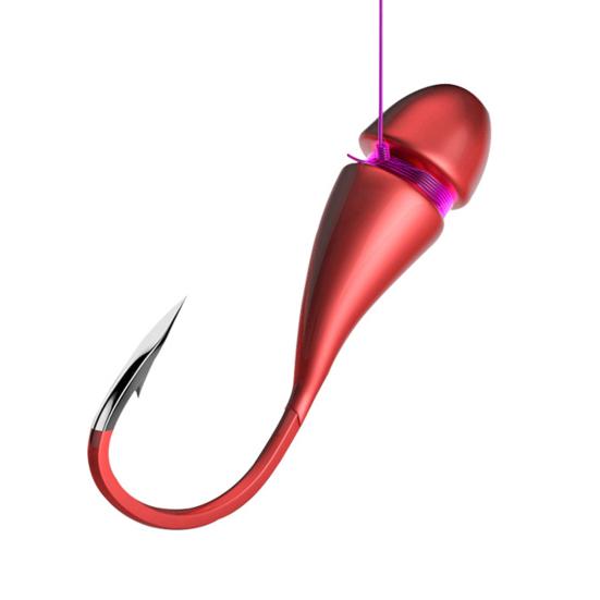 

50Pcs Red Fishing Hook Heavy Duty Metal 45 Degrees Sharp Barbed Fishhooks Freshwater 6#