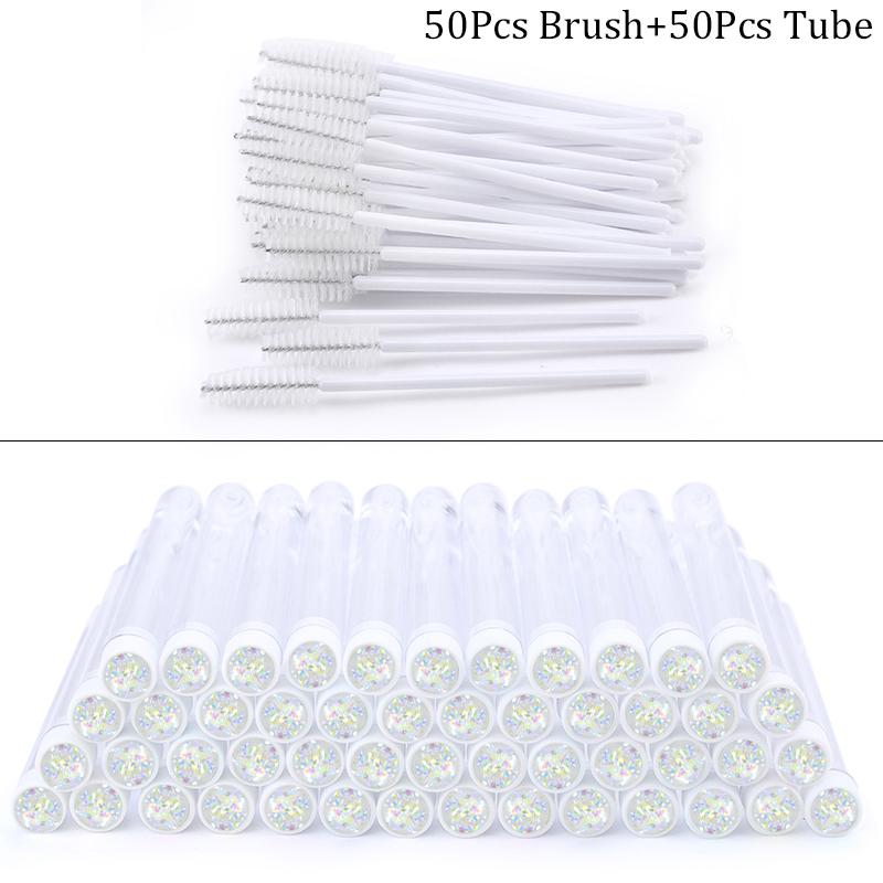 100 Stück Diamant Augenbrauenbürstenröhrchen Leer Wiederverwendbar Wimpern Mascara Stäbchen Hülle Austauschbare Kristall Wimpernbürste Staubdicht Make-up Werkzeug