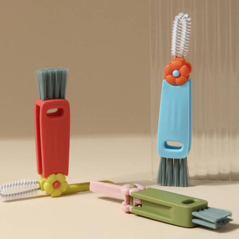 User friendly Cup Lid Cleaner 3 Way Design Scraping Scrubbing Wiping Kitchenwares Plastic Tool