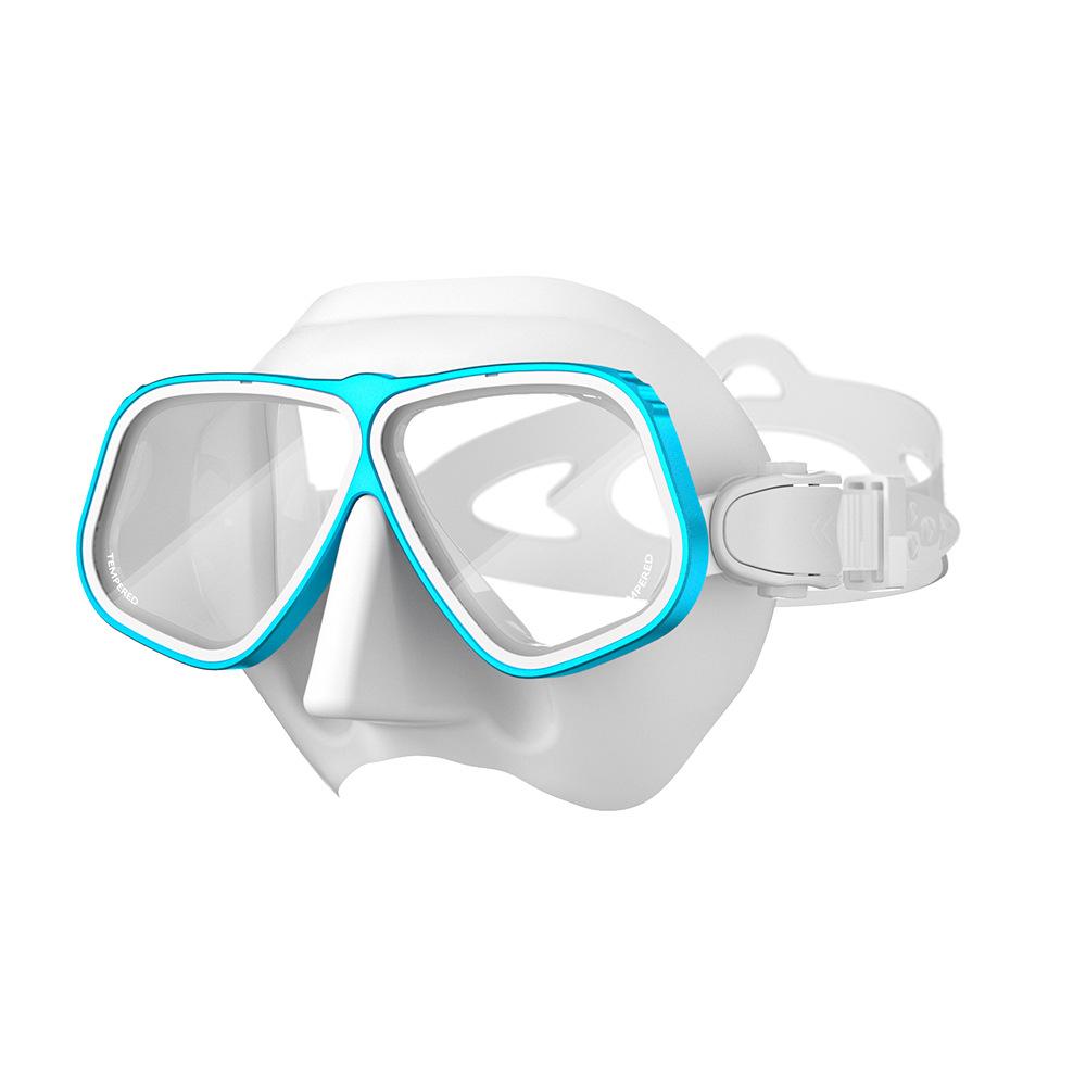 Hot Selling Double Lens Anti-Fog Free Diving Mask Tempered Glass Myopia Lenses Aluminum Alloy Frame Liquid Silicone Spearfishing