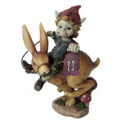 [R7071] - Resin Figurine 'Pixie and Hare' - 13 Cm