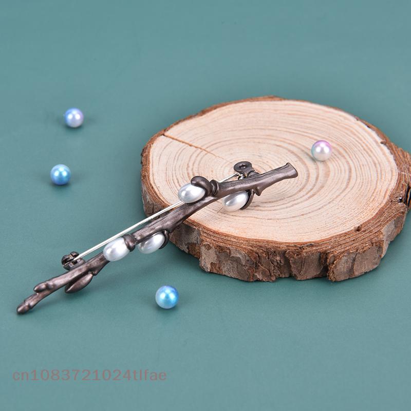 YY30~Vintage Pearl Plum Blossom Flower Branches Brooches Pins Elegant Bouquet Brooch