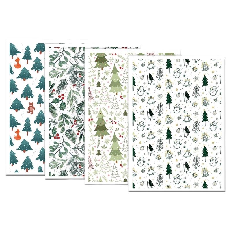 4PCS Christmas Clay Transfer Paper 95x138mm Water Soluble Paper Clay Transfer Sheets for Clay Earring Jewelry Making