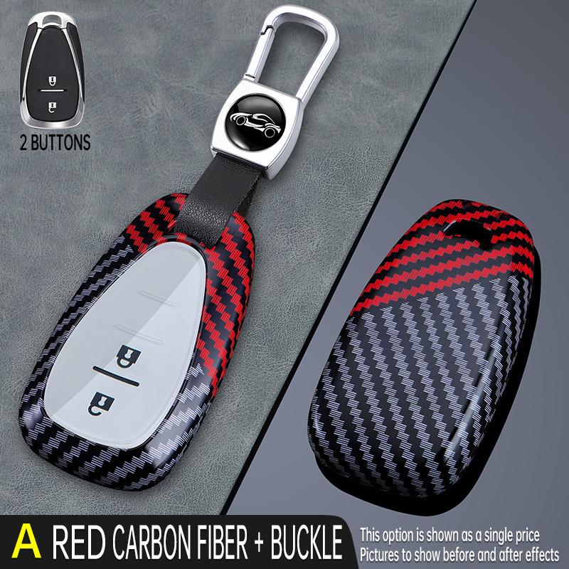 Copritasto in Fibra di Carbonio Custodia Guscio per Chiave Auto Chevrolet Onix Equino Cruze Spark Sonic Camaro Volt Bolt Malibu Blazer Traverse