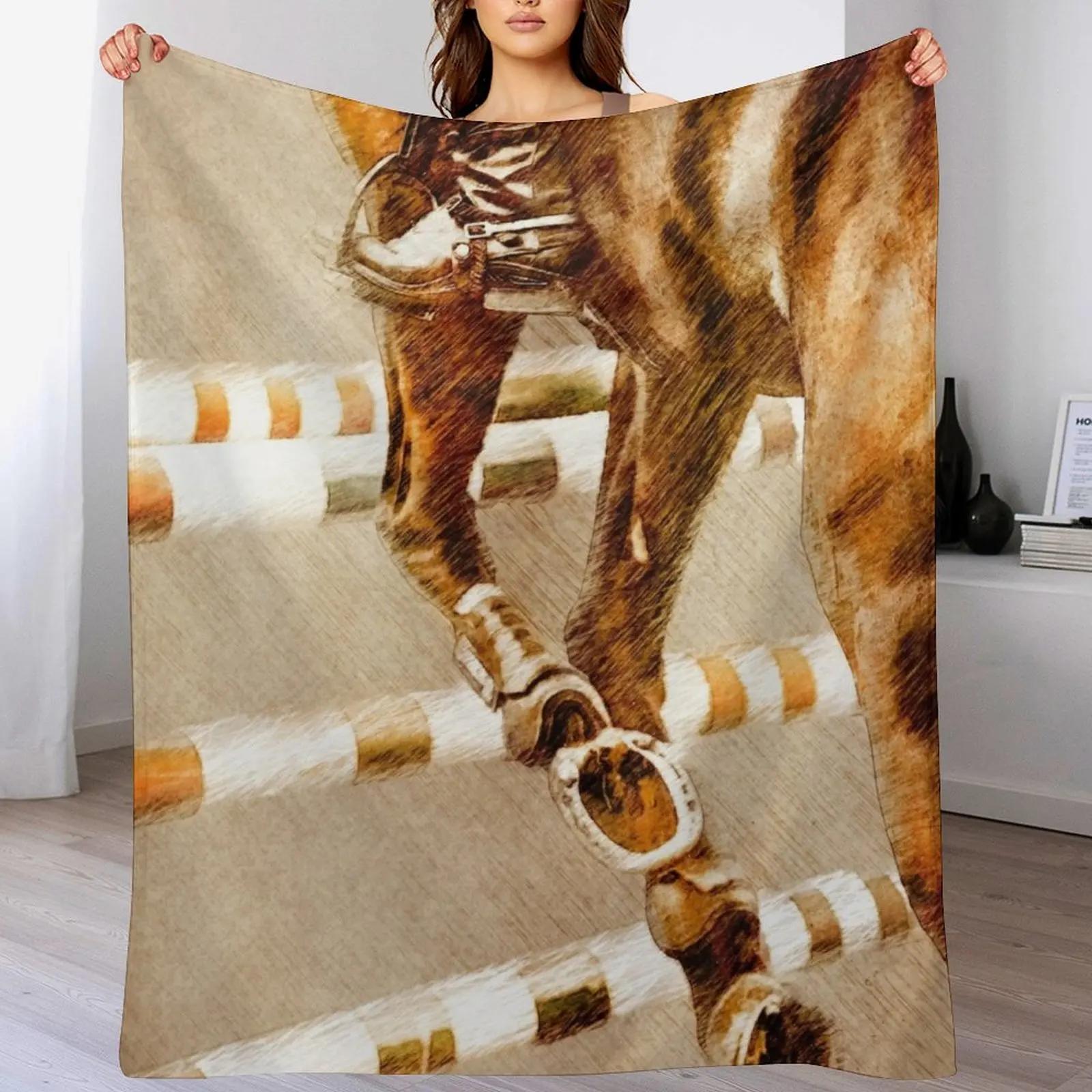 

Horse Rider rider horse sport Throw Blanket Cozy Warm Blanket for Bed Room Decor 102x76cm(40x30in)