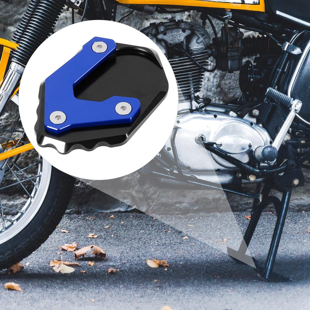 F FIERCE CYCLE Motorcycle Kickstand Side Stand Stretch Plate Pad Aluminum Alloy Fit BMW R1200GS LC 2013-2018 Titanium Tone
