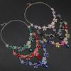 Vintage Floral Crystal Bridal Jewelry Set European Wedding Earrings Necklace Accessories for Women