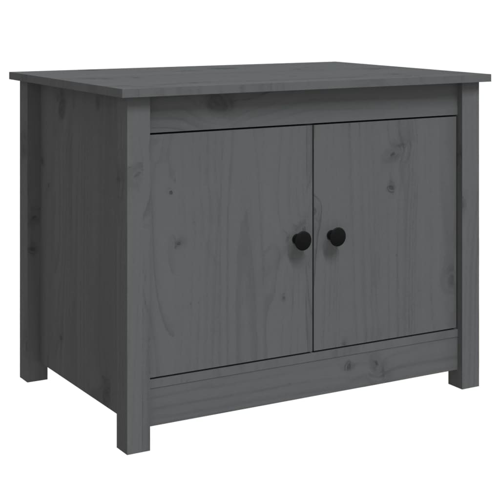 Vidaxl Stolik Kawowy, Szary, 71X49X55 Cm, Lite Drewno Sosnowe