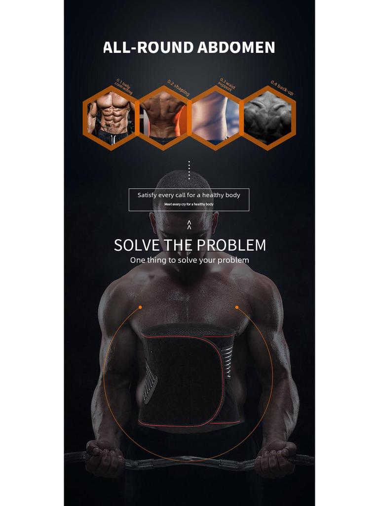 Men's Slimming Abdomen Wrap Corset Fitness Sweat Waistband