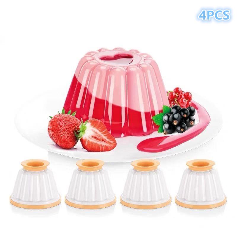 4Pcs Pudding Mould Bakeware Reusable Diy Jelly Pudding Cake Mold Plastic Jelly Mold Baking Tool Cake Mold Bread