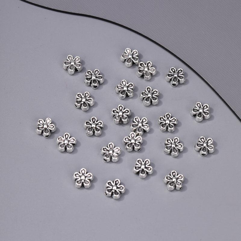 Тибетское серебро Сердце Цветок Бусины для DIY Изготовления Ювелирных Изделий Ручной Работы