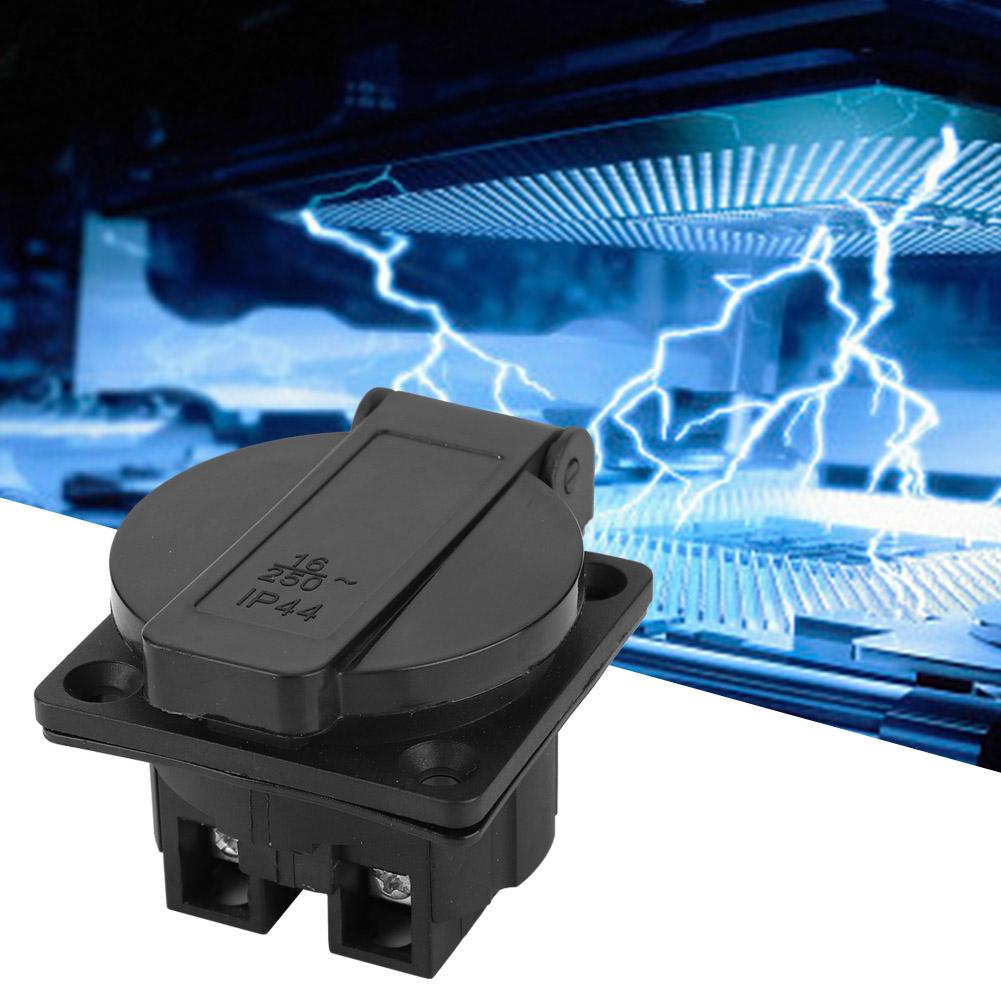Industrial Waterproof Black German Style Socket for Generator 250V 16A