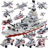 1068 PCS Militar 8 ÎN 1 Armată Crucișător Oceanic Navă de Război Blocuri de Construcție Avion Armă Navă Cărămizi Jucării de Oraș pentru Copii