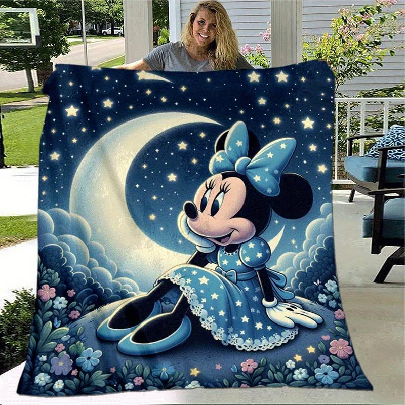1pc Minnie Printing Blanket - Soft, All-Season Throw for Office Blanket, Car, Travel