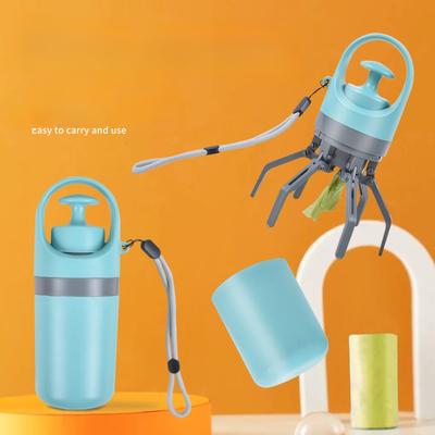 Pet Toilet Pick Up Dog Out Portable Six Claw Scraper Garbage Bag Dispenser