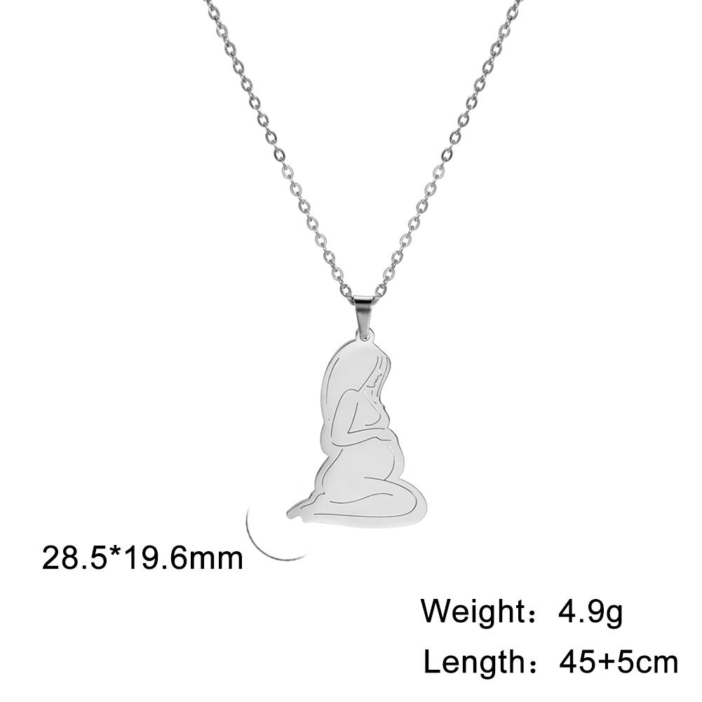 Cazador Lovely Family Pendant Necklaces Mom Dad Children Baby Pregnant Woman Stainless Steel Choker Jewelry Mother Day Gift New