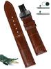 [vinacreations] 22mm Brown Crocodile Watch Strap with D-Buckle, Men's Crocodile Replacement Watch Band with Quick-Release Spring Bars, Black, Handmade