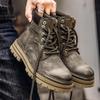 2024 Wear-Resistant Genuine Leather Men's Martin Boots - Warm, Stylish British Workwear for Autumn/Winter