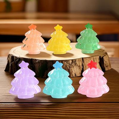 Luminoso enfeite de árvore de natal plantas micro paisagem figura brilhante miniatura estátua vaso mini jardim acessórios