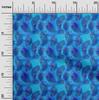 oneOone Cotton Poplin Medium Blue Fabric Abstract Illustration Quilting Supplies Print Sewing Fabric By The Yard 42 Inch