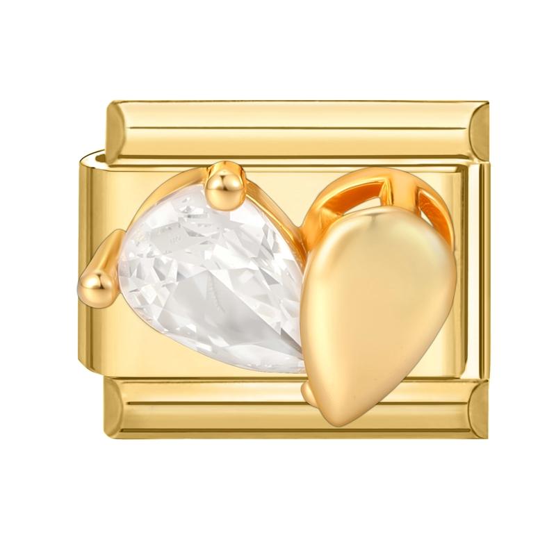Vintage Golden Charm Zircon Butterfly Bow Cat Flower Italian Charm Links Fit 9MM Stainless Steel Bracelet Women DIY Making Gift