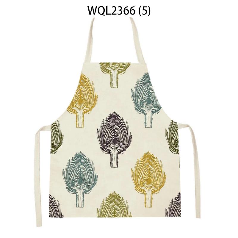 Vegetable Sleeveless Aprons Onion Carrot Printed Kitchen Apron Women Men Baking Waist Bib Home Cooking Brief Sleeveless Pinafore