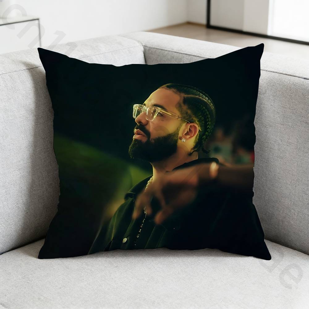 

Rapper DDrake Pillow Case Square DoubleSided Printing Short Plush Sofa Cushion Cover Bedroom Bedside Pillow 30x30cm