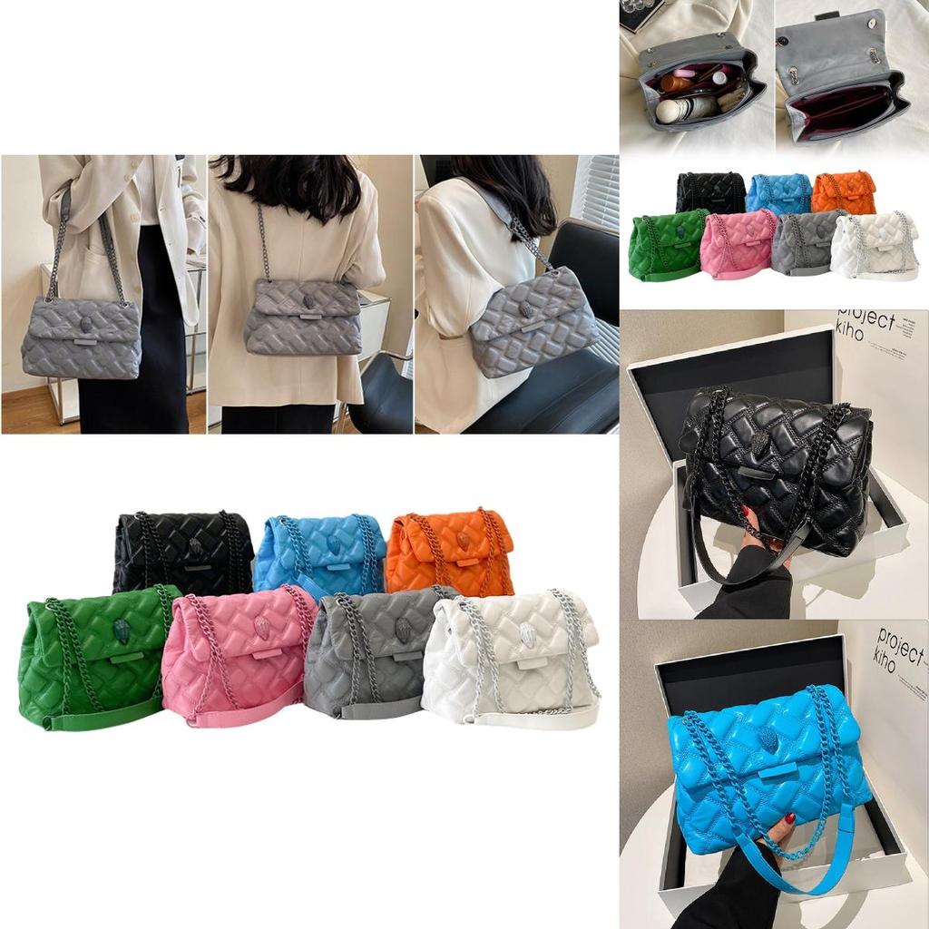Trendy Quilted White Pu Handbag Stylish Shoulder Bag For Women Versatile Fashionable Use