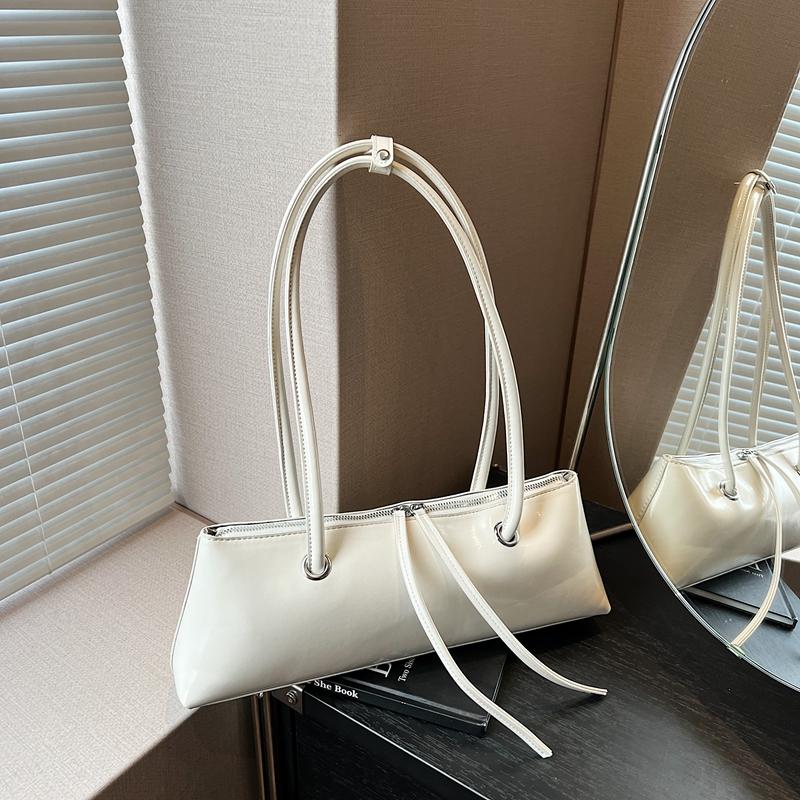 New Women Red Shoulder Bag Korean Versi Simple Solid PU Leather Underarm Bags 2026 Elegant Female Dating Handbags
