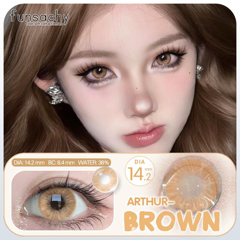 FUNSACHY 1 Pair Color Contact Lenses For Eyes Natural Gray Blue Beautiful Pupil Soft Natural Accessories Yearly Cosmetic Pupils