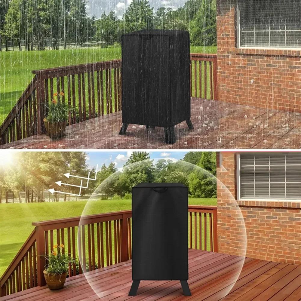 Waterproof For Electric Chimney Grill Cover Heavy Duty 210D Oxford Cloth with Wind Resistant Straps Fits 30 Inch BBQ Grill