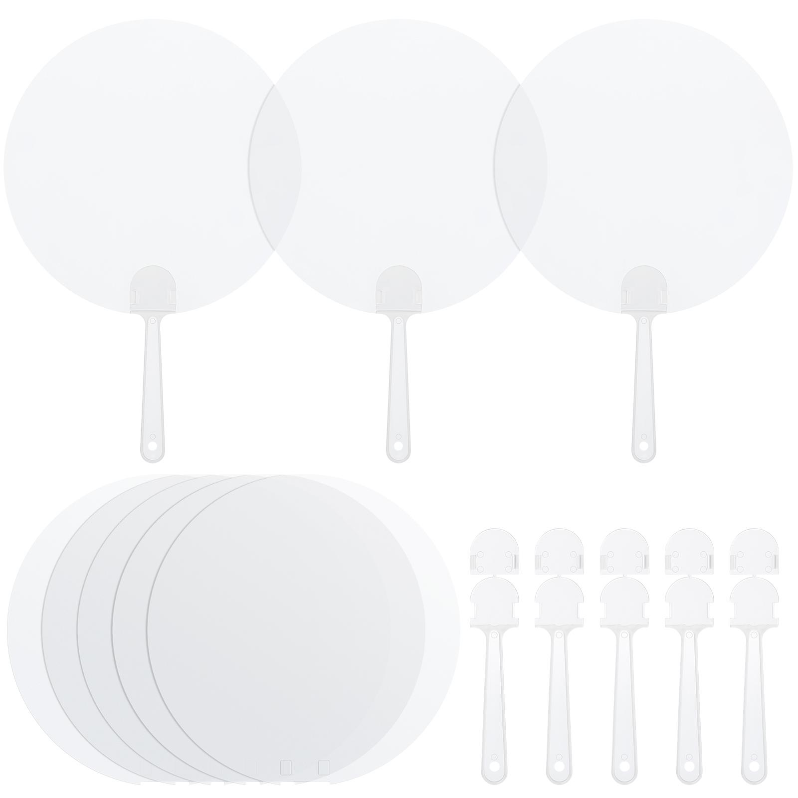 

8Pc Blank Fans DIY Painting Fans Transparent Graffiti Fan Handicrafts Supplies Kids Blank Painting Fans PVC Graffiti Fans Summer