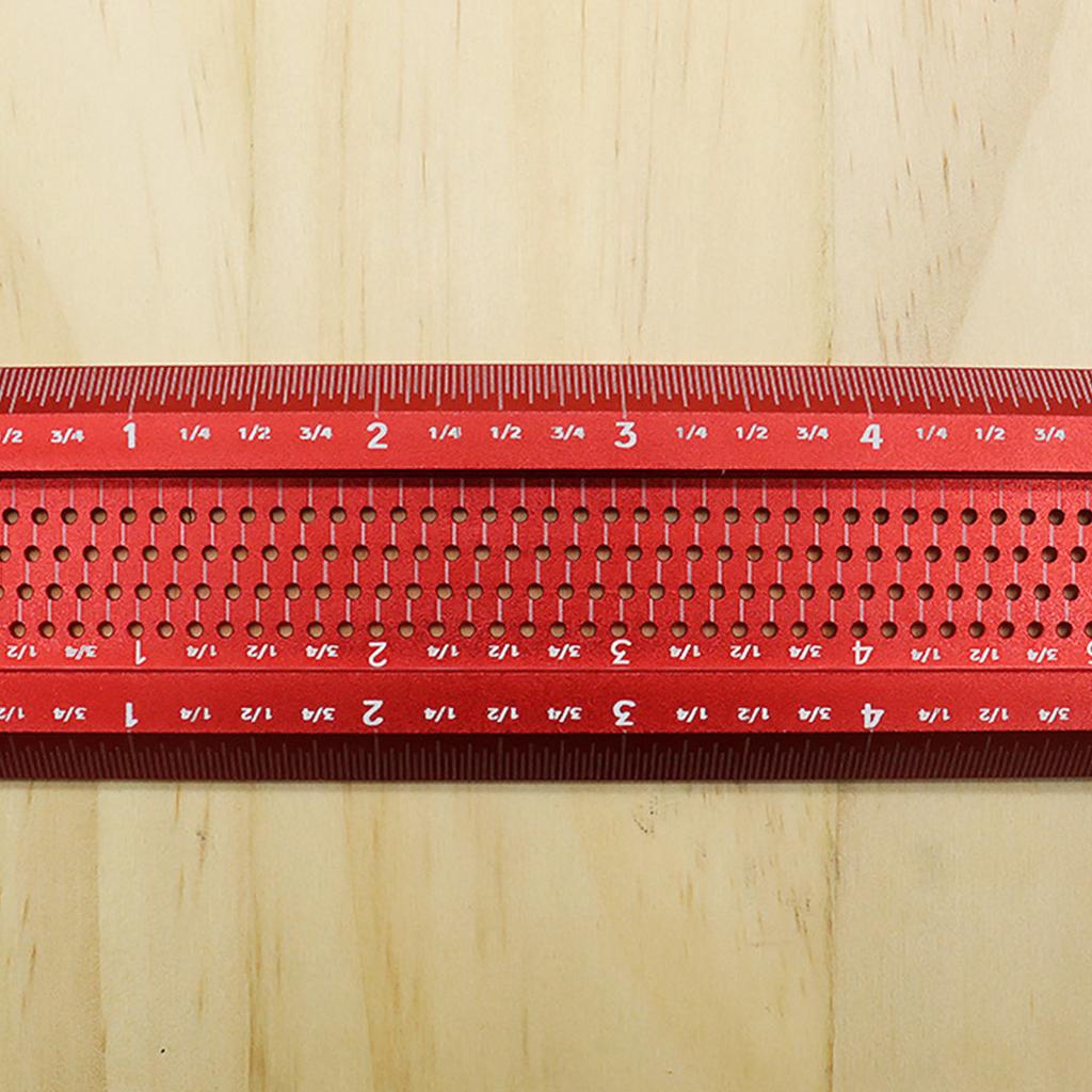 Einfach zu bedienen 138mm Holzbearbeitung Aluminiumlegierung Loch Präzisionsmarkierung für T-Lineal Einfach zu bedienen Holzbearbeitungslineal