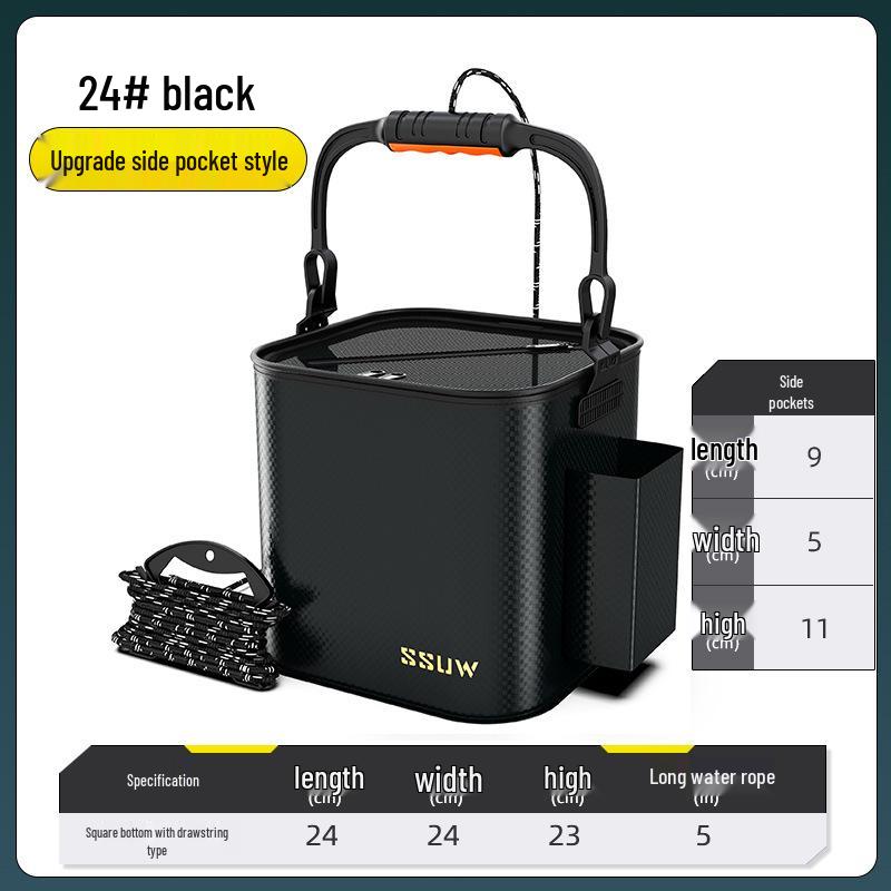 Foldable EVA Multipurpose Fish Tank & Breeding Bucket - Transparent Outdoor Fishing Gear