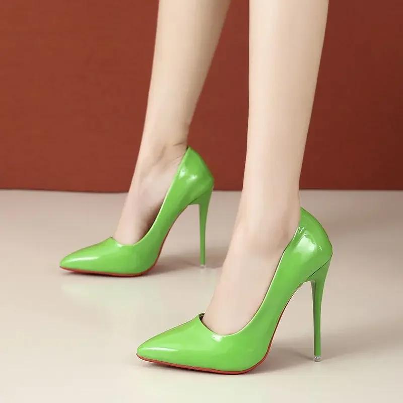 2024 Fashion High Heels 35-45 Plus Size Women Shoes 12cm Thin Stiletto Banquet Wedding Shoes Sexy Pointed Toe Ladies Party Shoes