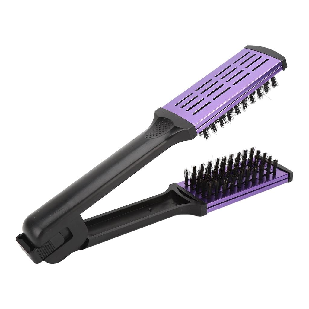 Clamp Flat Brush Double Sided Hair Straightening Artificial Bristle Splint Flat Brush