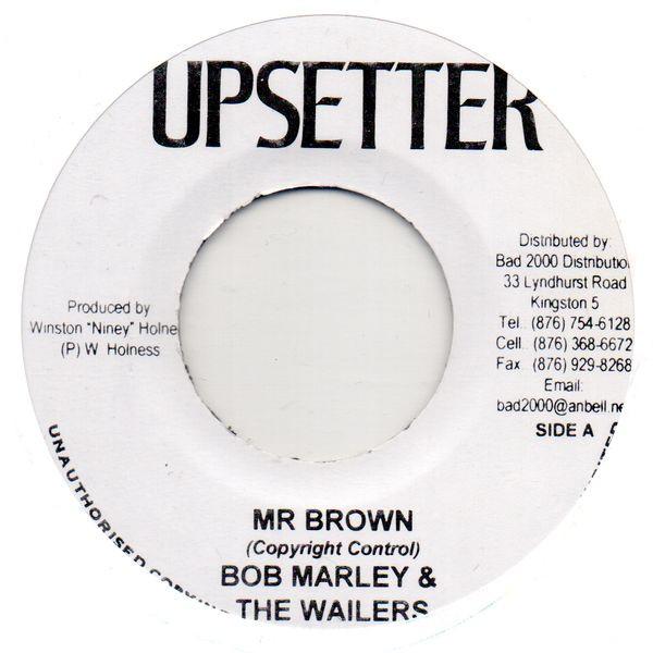 7inch Record BOB MARLEY & THE WAILERS - Mr. Brown none Upsetter Jamaica Reggae, Ska & Dub Used