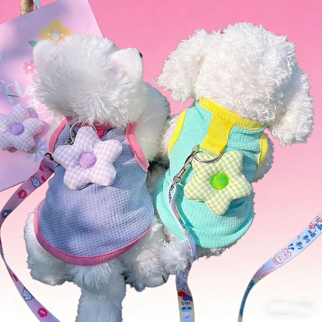 Cat dog clothes spring and summer pet British short blue cat anti-hair loss breathable sun protection tractable teddy bear vest