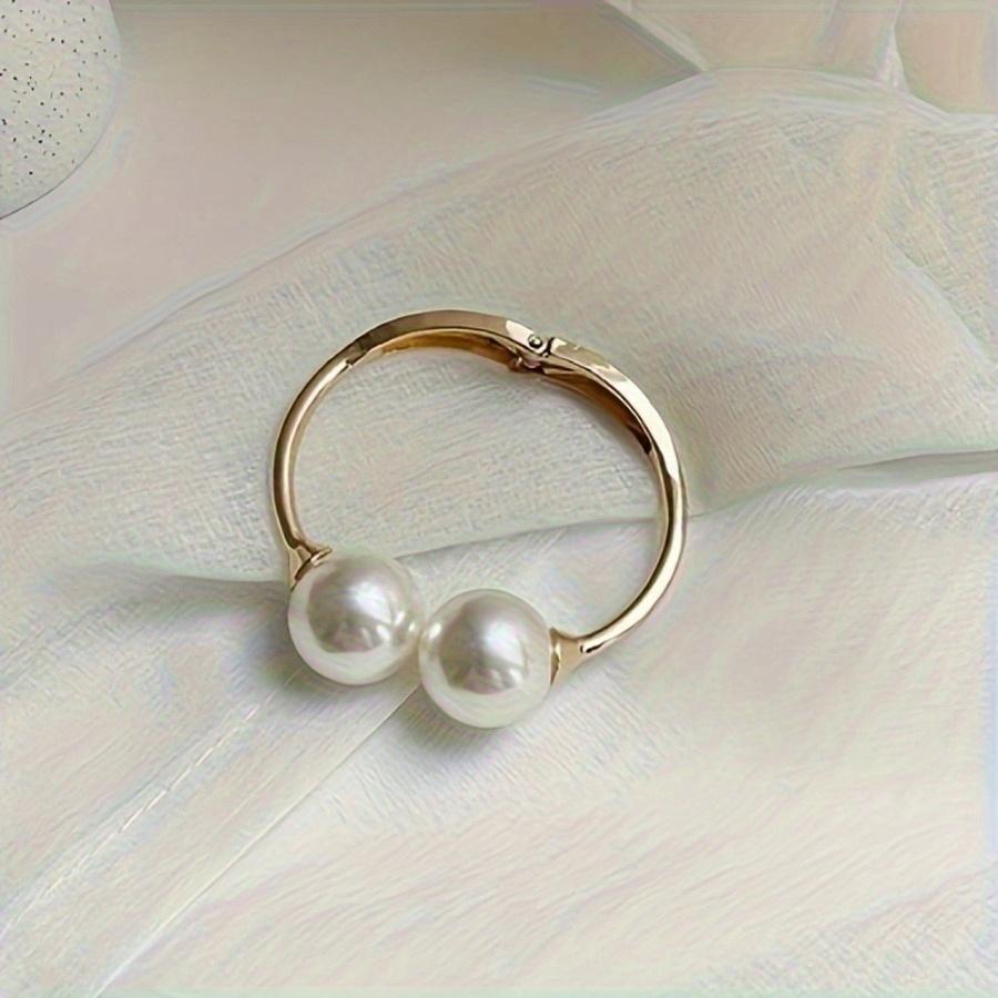 

1PC Bohemian Contemporary Metallic Curtain Buckle with Faux Pearl - Durable and Stylish Home Decor Curtain Buckle Suitable