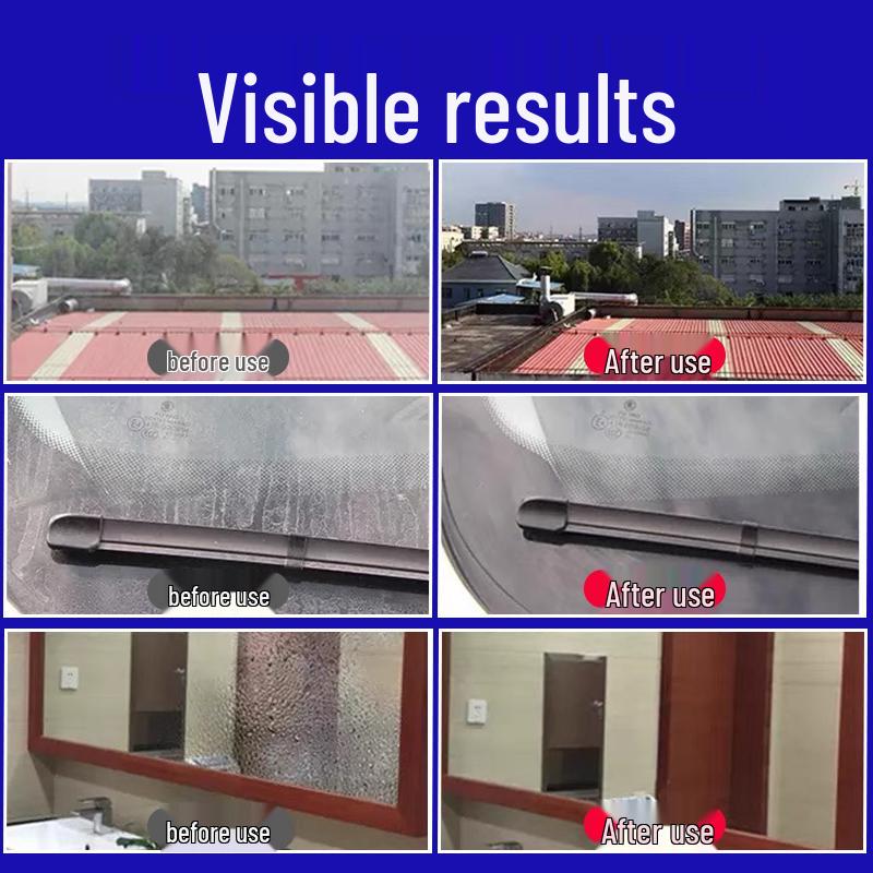 Household Glass Cleaner for Bathroom Stains - Strong Descaling and Stain Removal for Mirror Surfaces