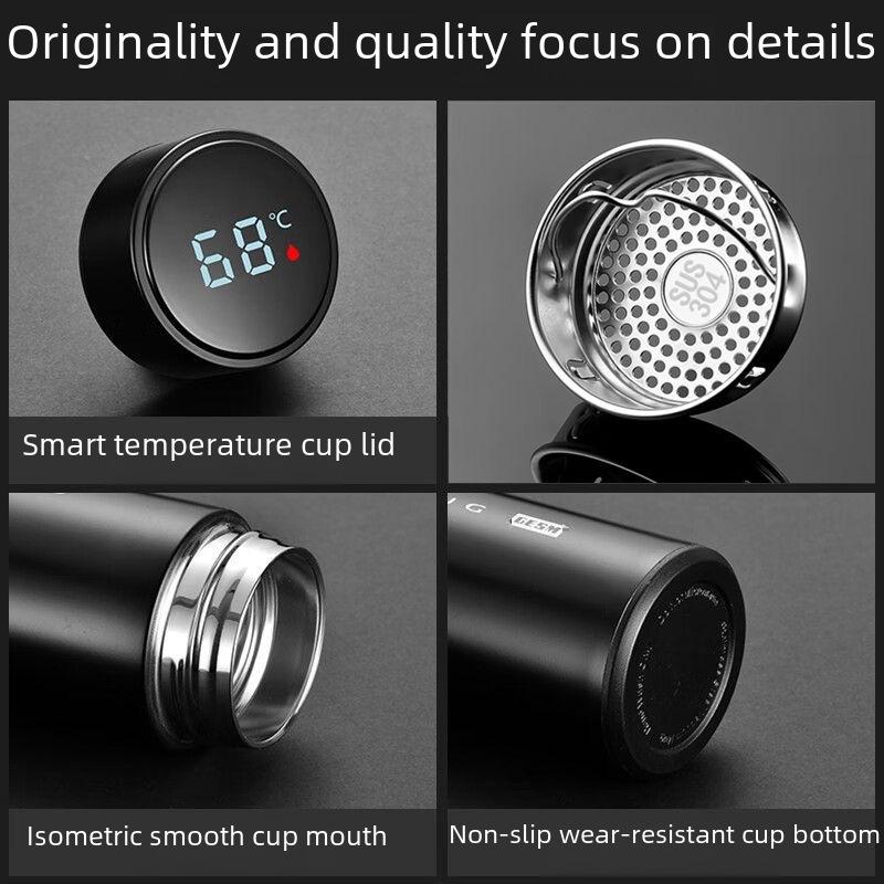 Stainless Steel Thermos Cup with Smart Temperature Display – Customizable Logo for Gifts