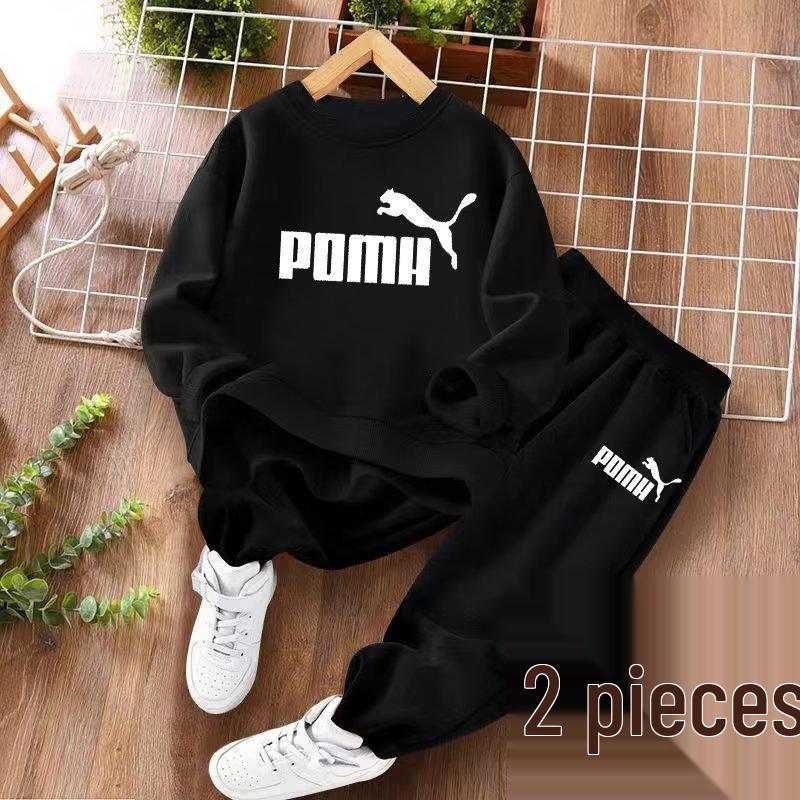 

Хлопчачий модний світшотний комплект осінь 2025 - Стильний вуличний одяг для старших дітей 120cm чорний