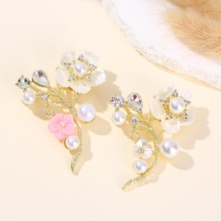 Versatile Crystal Flower Brooch Adjustable Fastener Stylish Corsage Pin Accessory For Formal Wear Casual Outfits