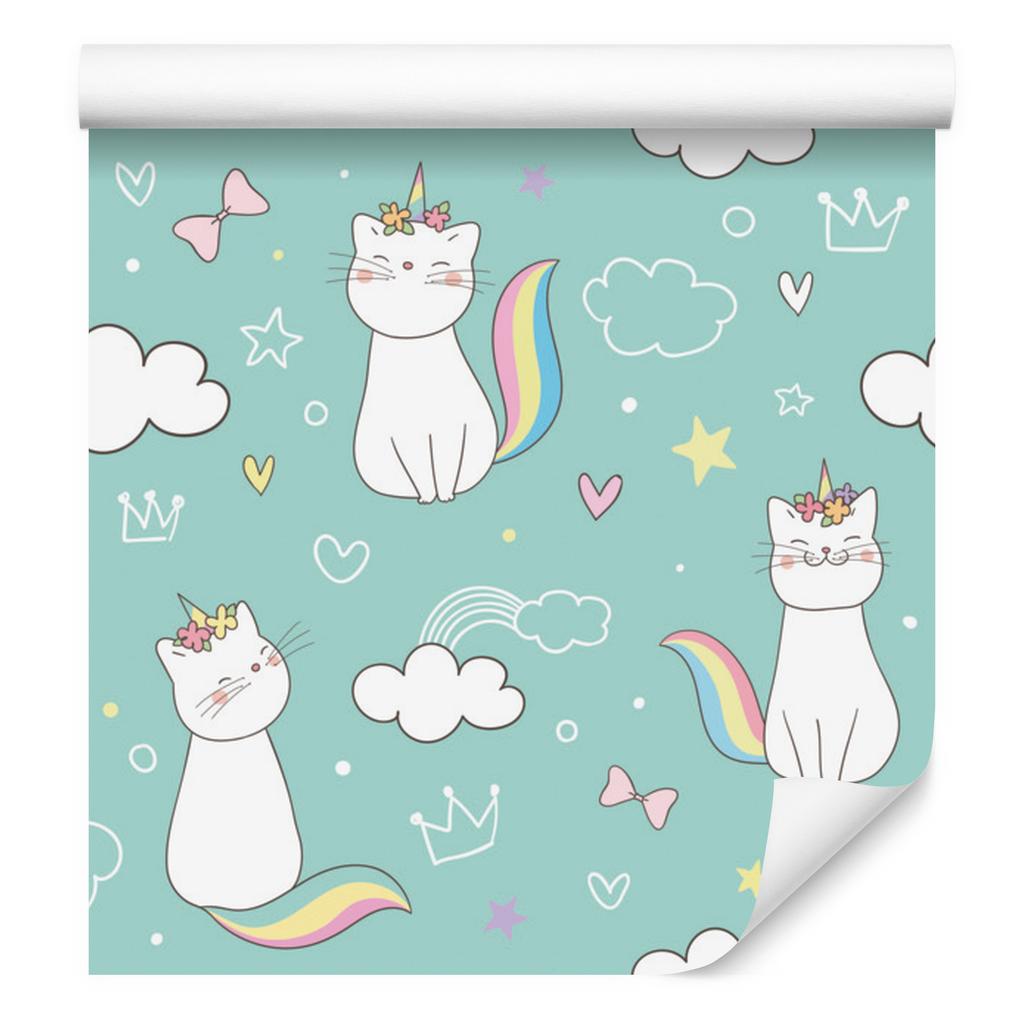 Rainbow kittens wallpaper for living room and bedroom 50x1000