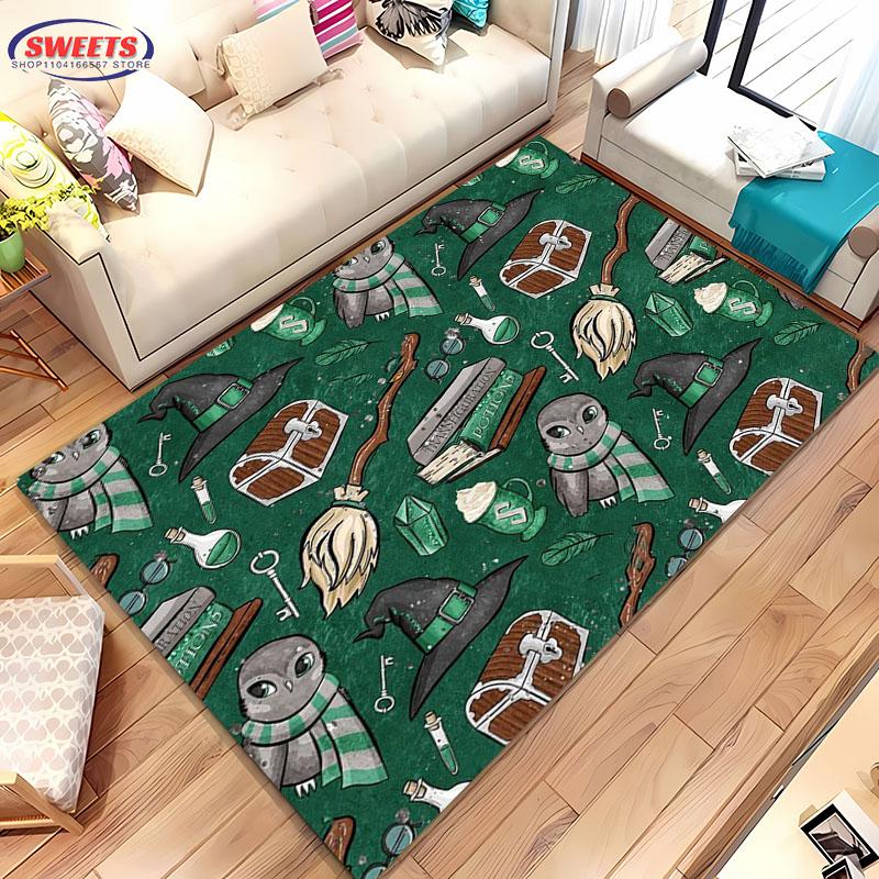 3D Magic Props Pattern Magic Hat Wand Floor Rug Carpet for Living Room Bedroom Sofa Mat Kitchen Doormat Non-slip Floor Mat Gift