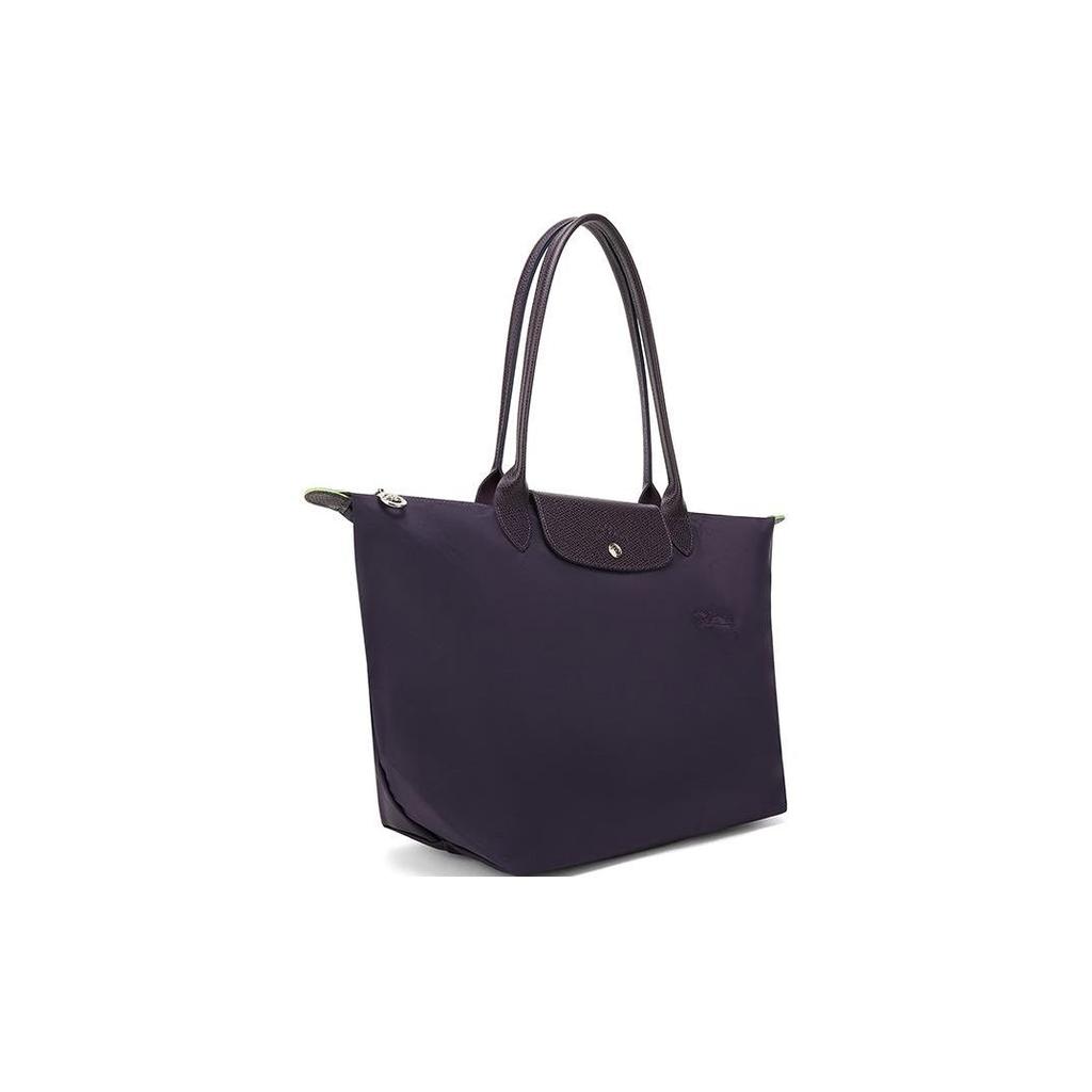 Longchamp Logo Snap Zipper Closure Solid Color Fabric Dumpling Bag Women Handbags Purple 1899919645