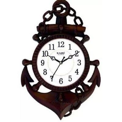 Analog 39 Cm X 26 Cm Wall Clock (Black, with Glass, Standard)